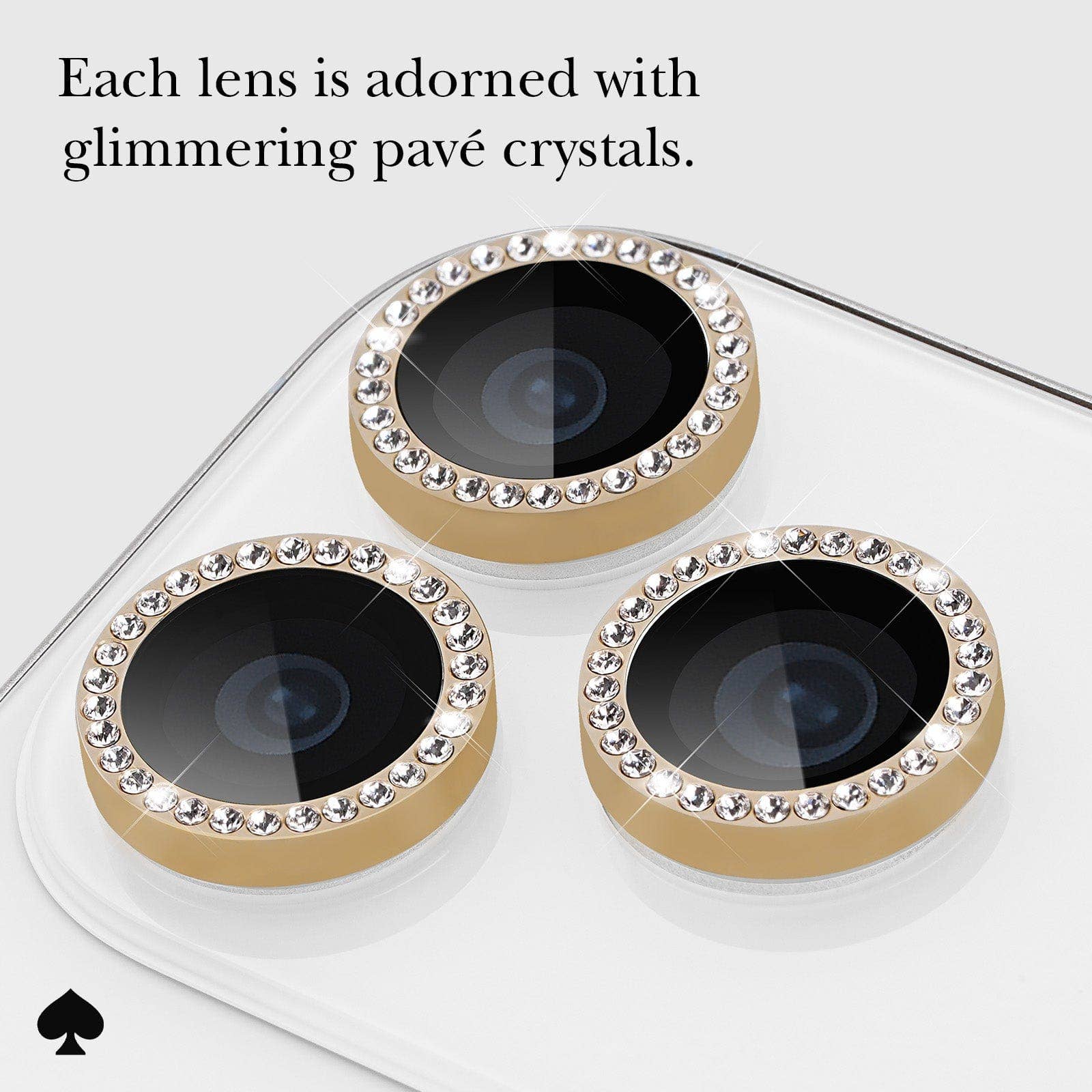 Kate spade new york Aluminum Ring Lens Protector Set in Stone Gold - iPhone 17 Pro / 17 Pro Max: Set In Stone