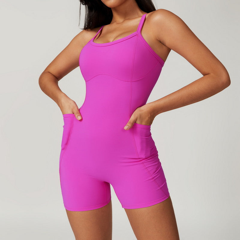 Modern Active Quick Dry Active Romper With Pockets