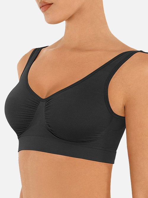 Seamless Shaping Support Bra with Wide Back