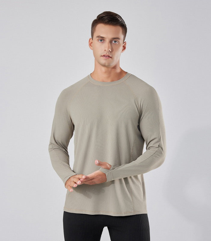 Men’s Plain Quick Dry Long Sleeve Running Shirt