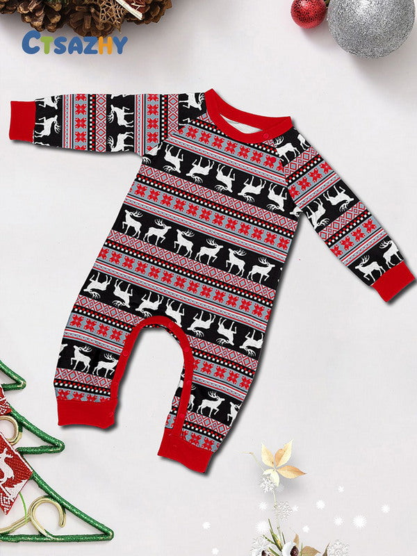 Matching Merry Christmas Reindeer Print Cozy and Festive Christmas Pajamas for the Whole Family