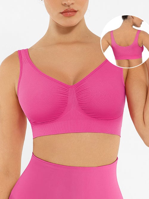 Seamless Shaping Support Bra with Wide Back