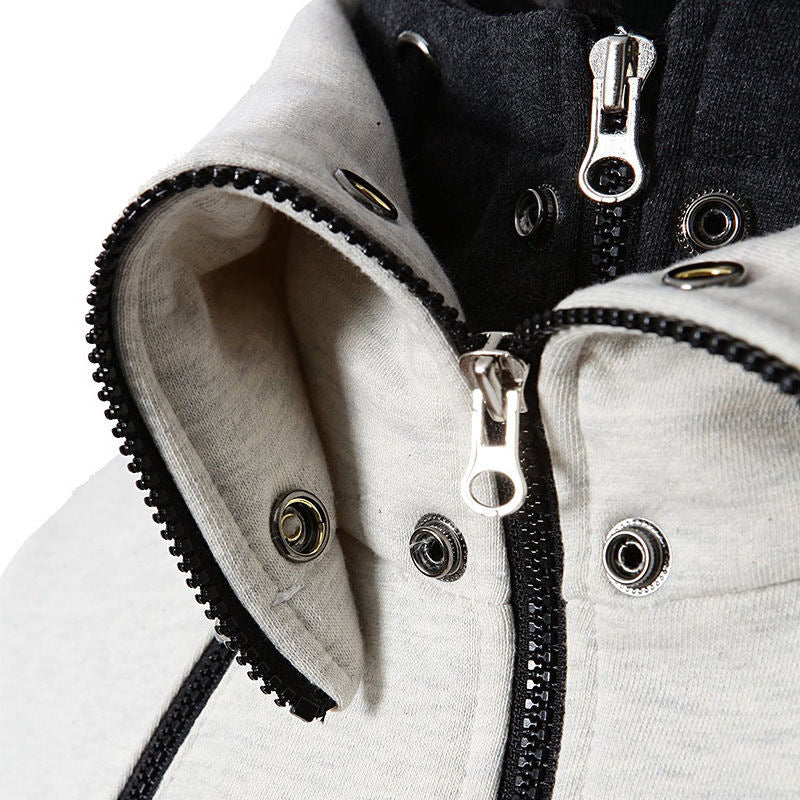 Casual Hooded Double Zip-Up Jacket