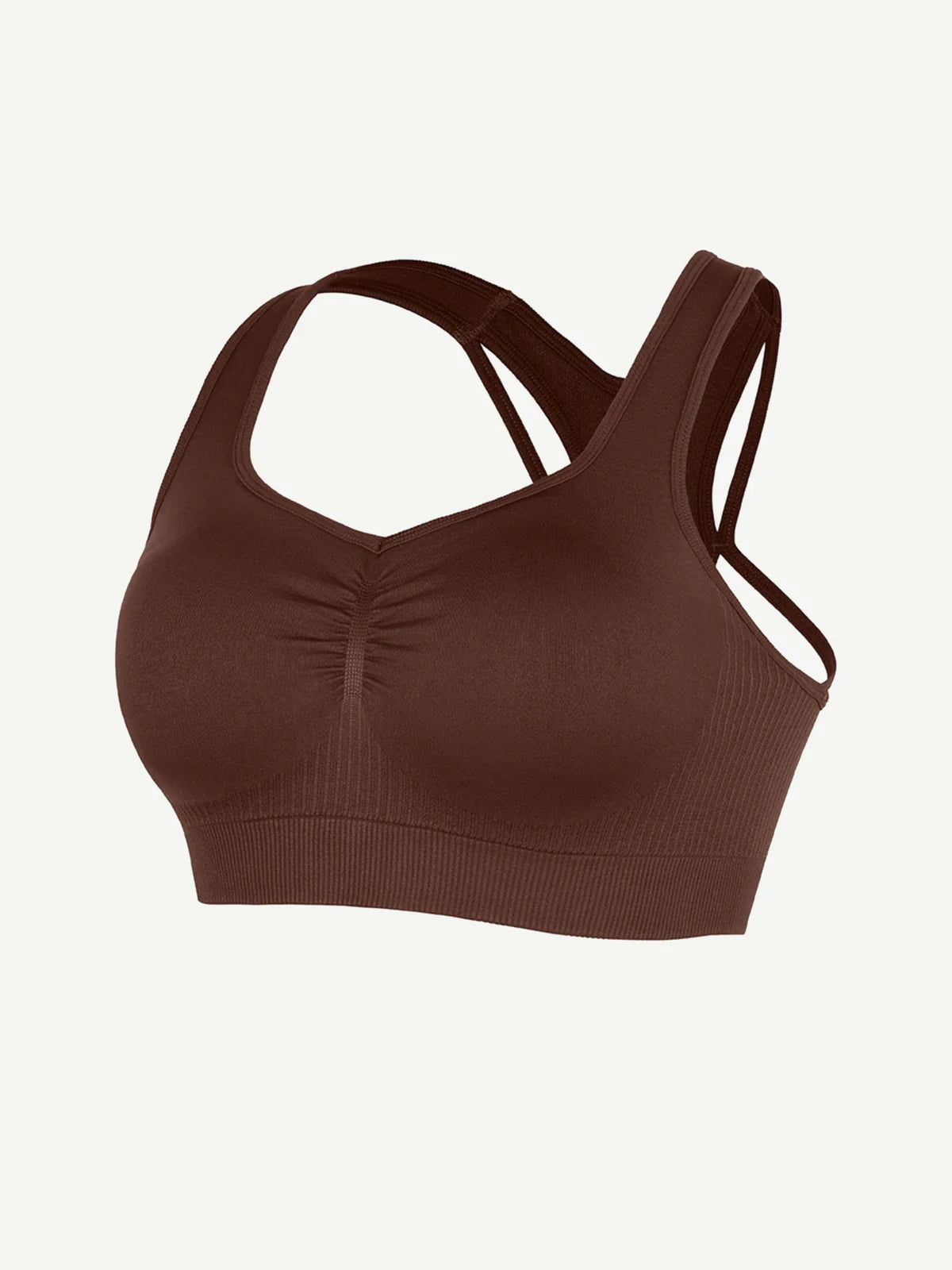 Seamless Bust Support Racerback Sports Bra with Removable Cups