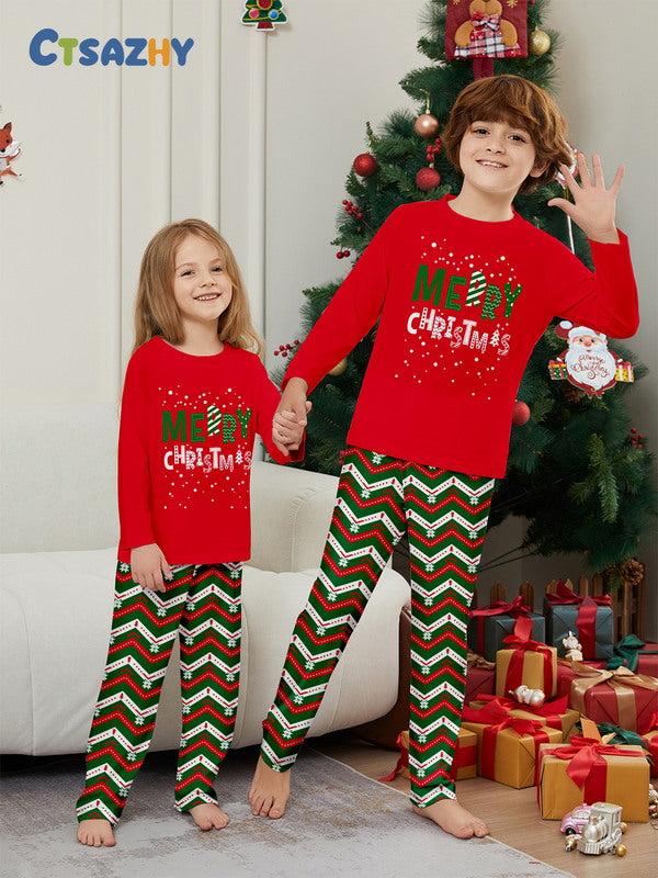 Matching Merry Christmas Print Cozy and Festive Christmas Pajamas for the Whole Family