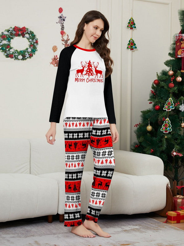 Matching Merry Christmas Reindeer Print Cozy and Festive Christmas Pajamas for the Whole Family