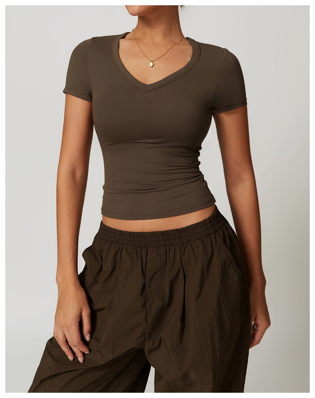 V-Neck Sports Crop Top