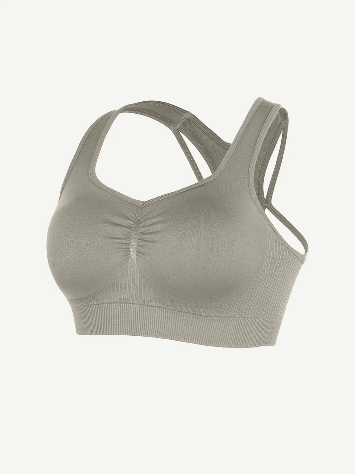 Seamless Bust Support Racerback Sports Bra with Removable Cups