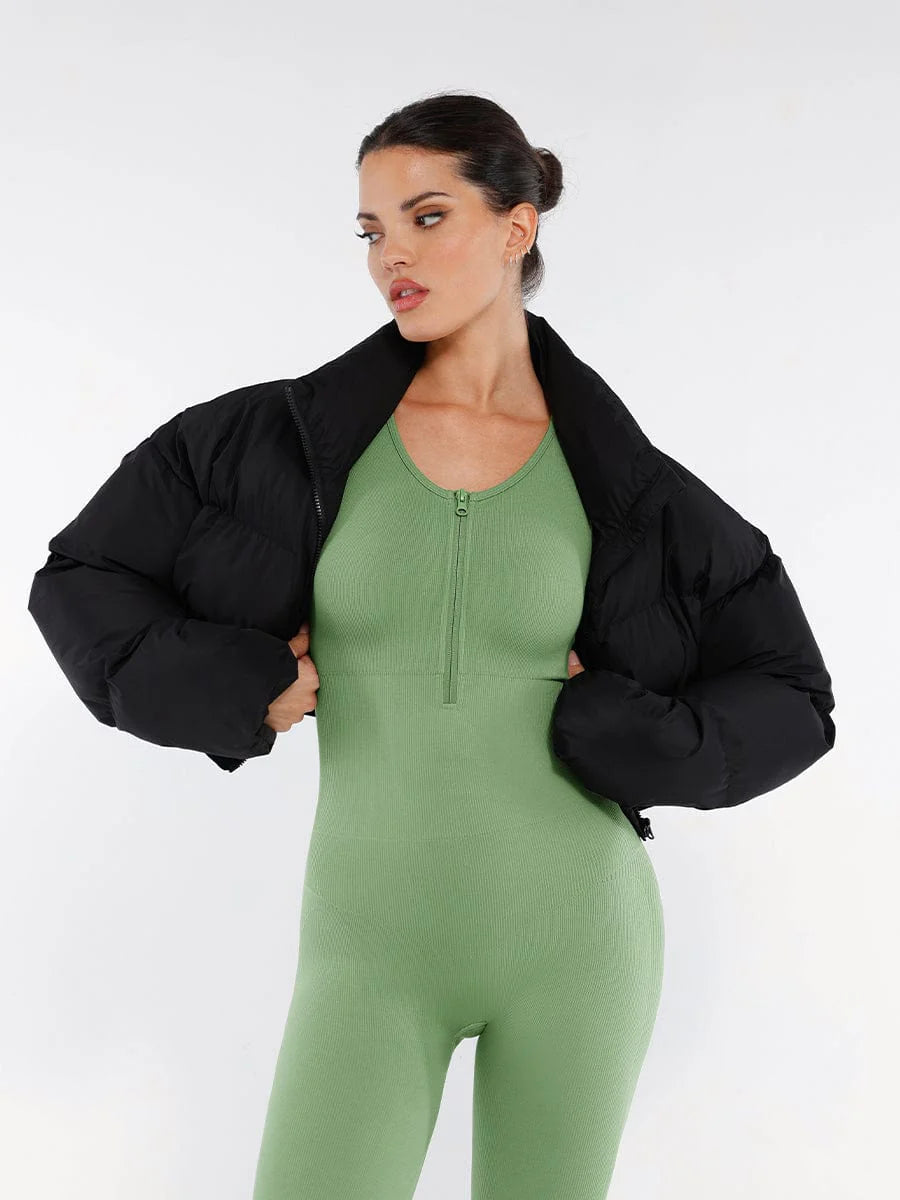 Seamless Zip-Front Racerback 2-in-1 Shaping Jumpsuit