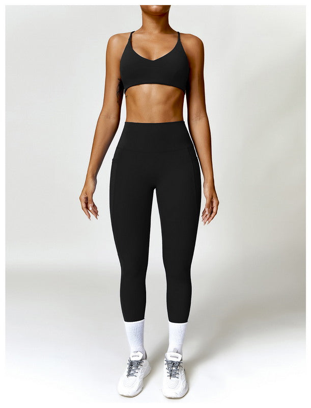 Modern Active Seamless 2-Piece Leggings  with Pockets Activewear Set