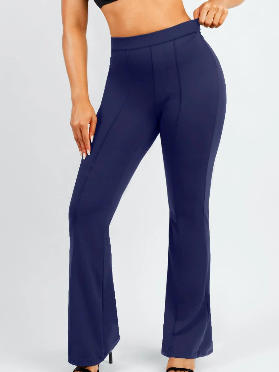 Active High Waist Flare Pants with Built-in Shapewear