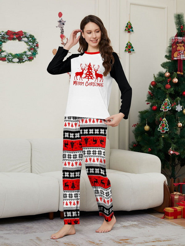 Matching Merry Christmas Reindeer Print Cozy and Festive Christmas Pajamas for the Whole Family