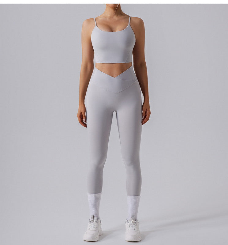 High-Waisted Crossover Yoga Leggings