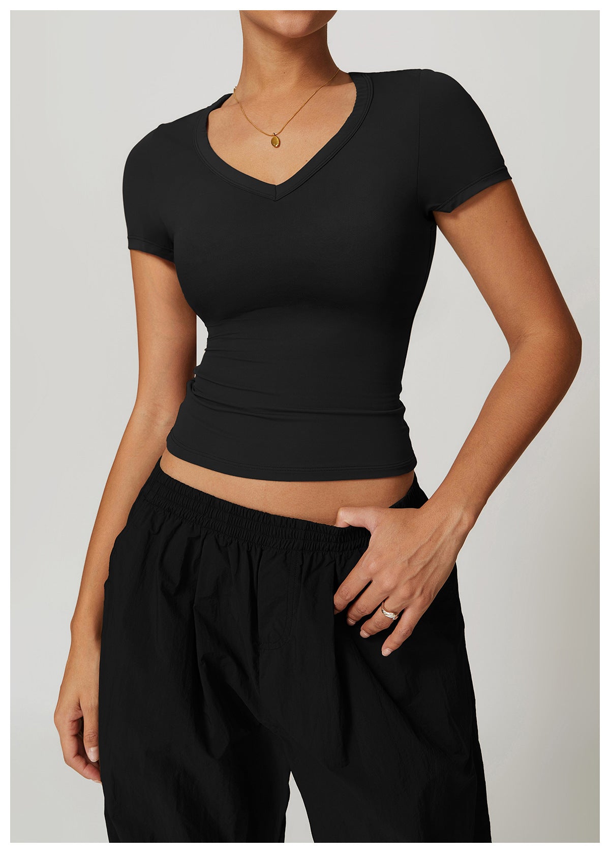 V-Neck Sports Crop Top