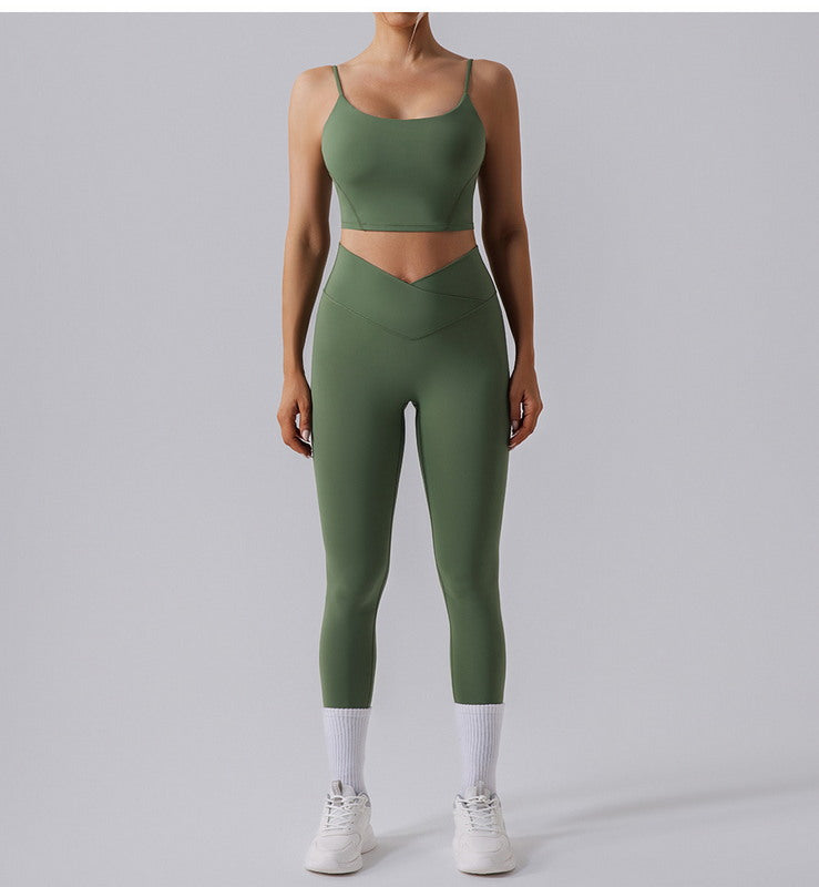 High-Waisted Crossover Yoga Leggings