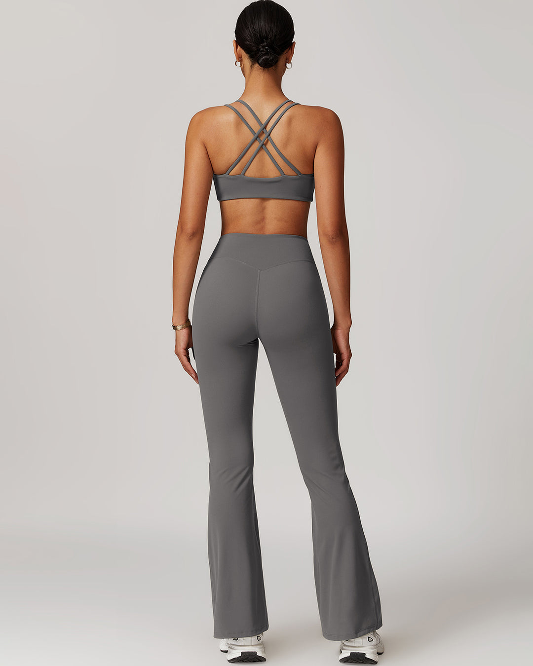 Flare Leggings with V-Band Waist