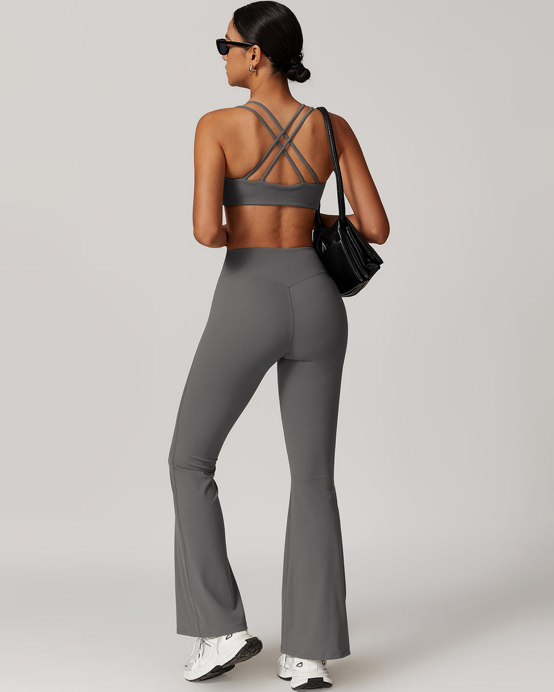 Flare Leggings with V-Band Waist