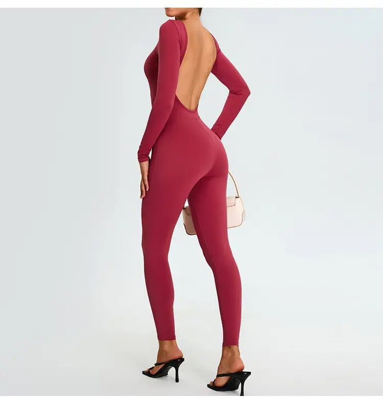 U-Back Long Sleeve One-Piece Suit