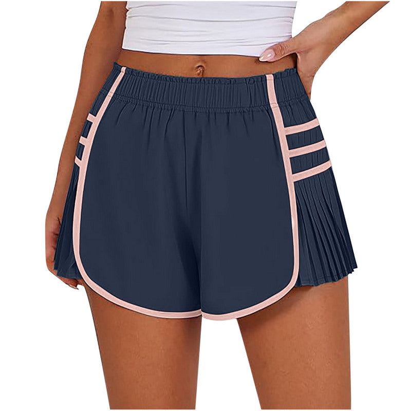 Modern Active High Waist Pleated Sports Shorts