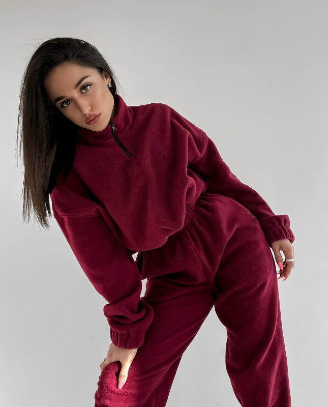 2-Piece Fleece Sweatshirt Set