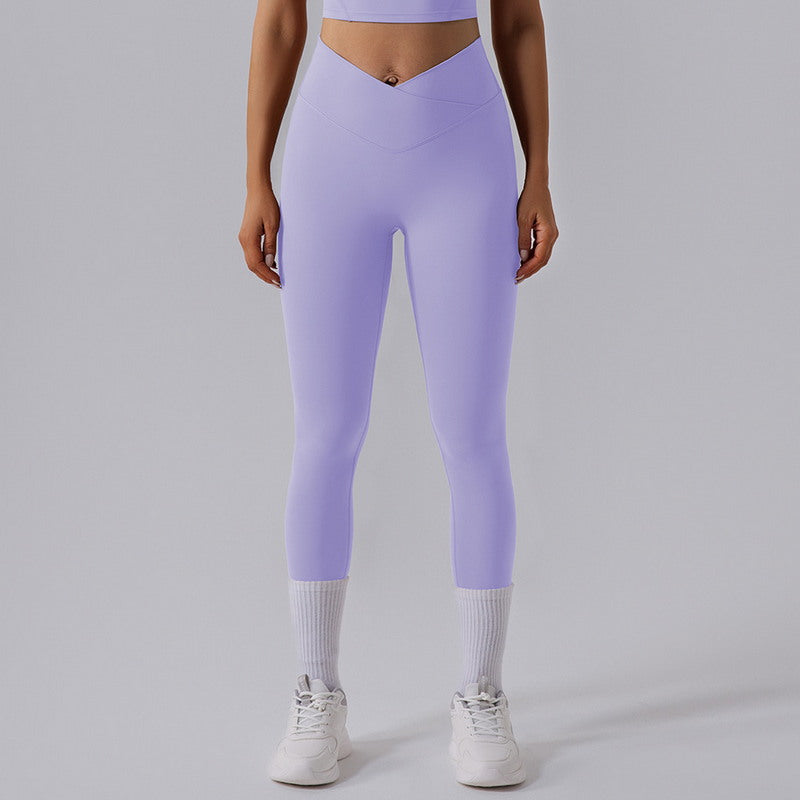 High-Waisted Crossover Yoga Leggings