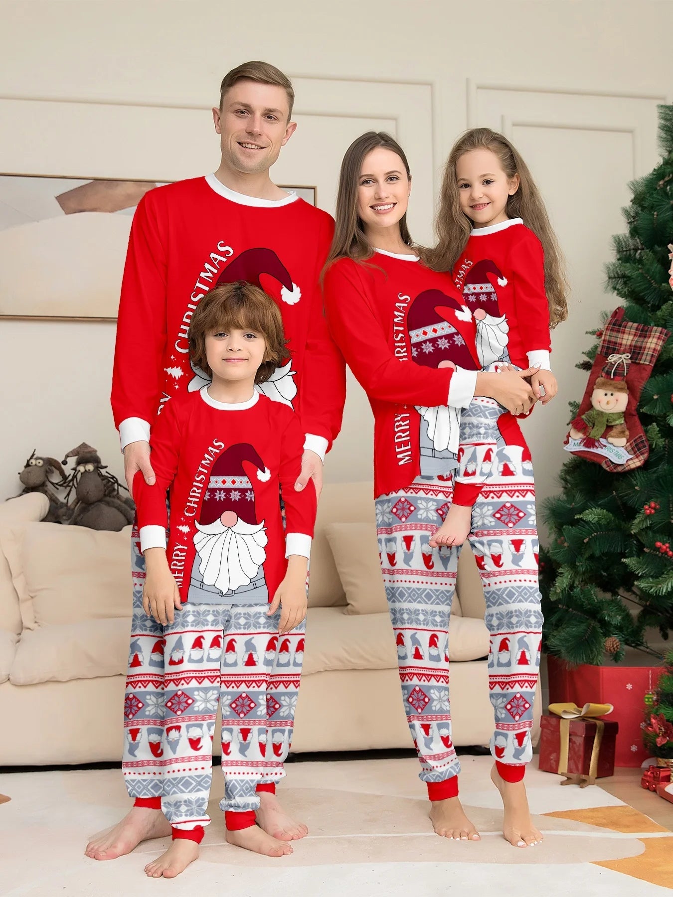 Matching Merry Christmas Santa Claus Cozy and Festive Christmas Pajamas for the Whole Family