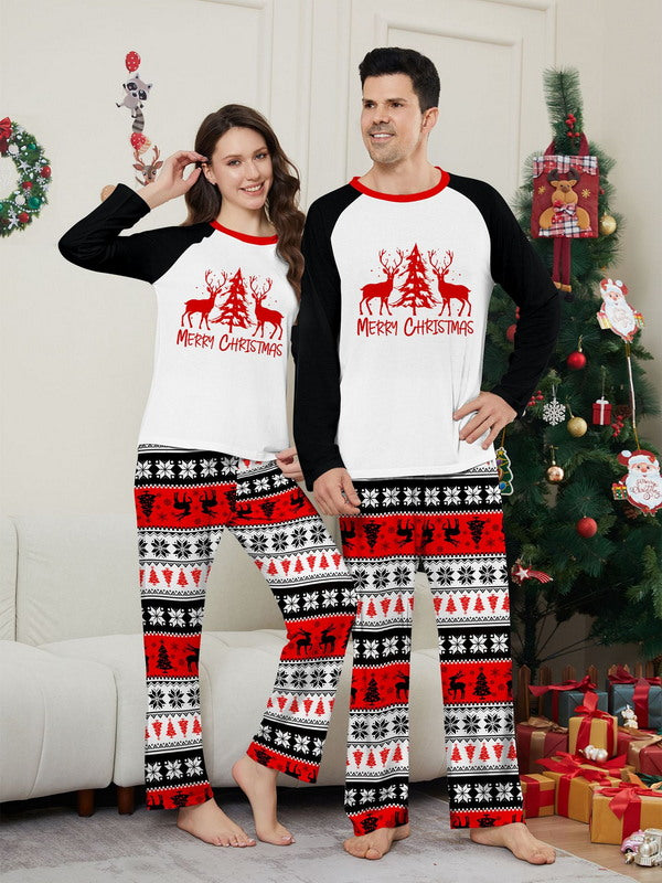 Matching Merry Christmas Reindeer Print Cozy and Festive Christmas Pajamas for the Whole Family