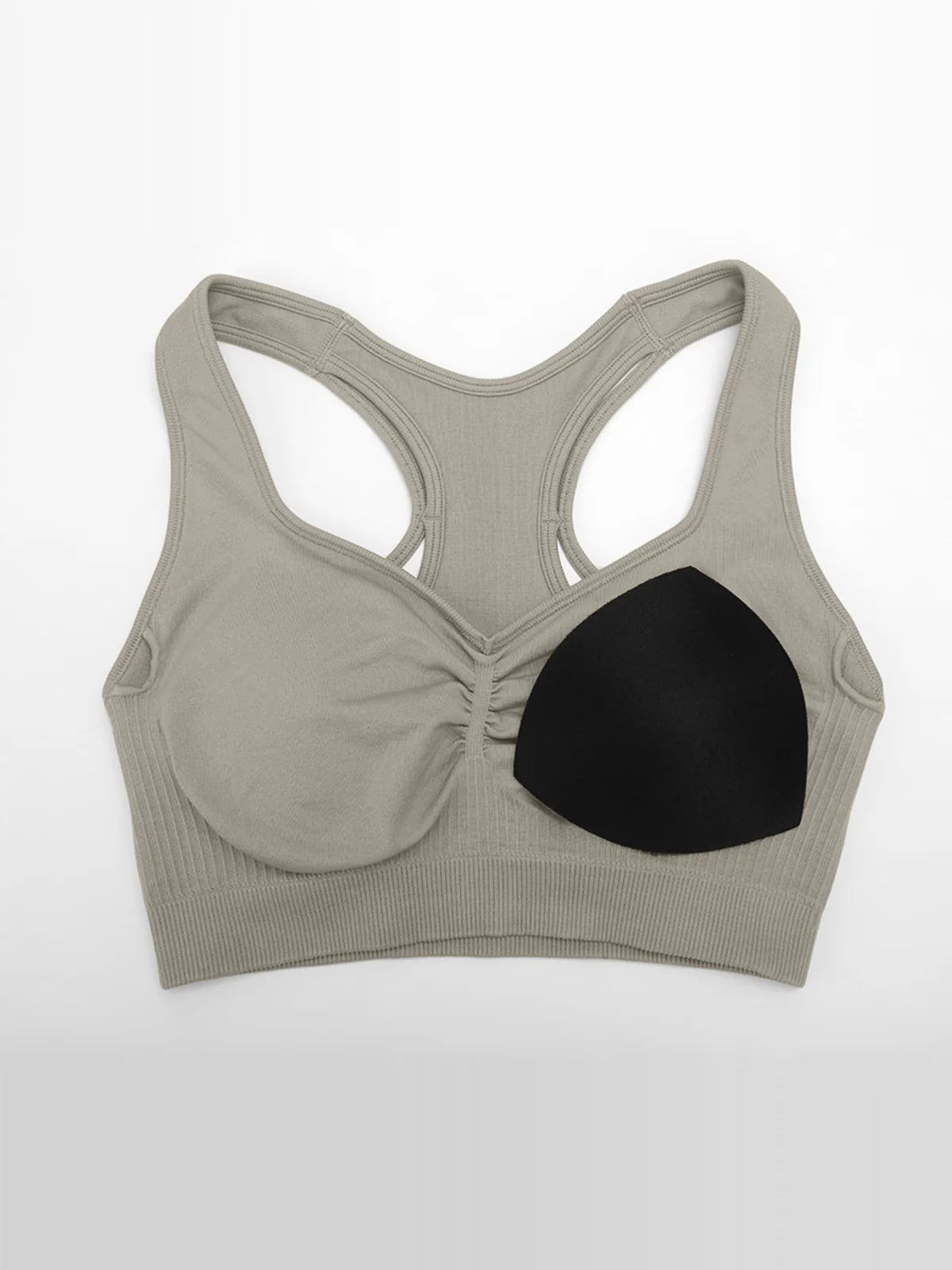 Seamless Bust Support Racerback Sports Bra with Removable Cups