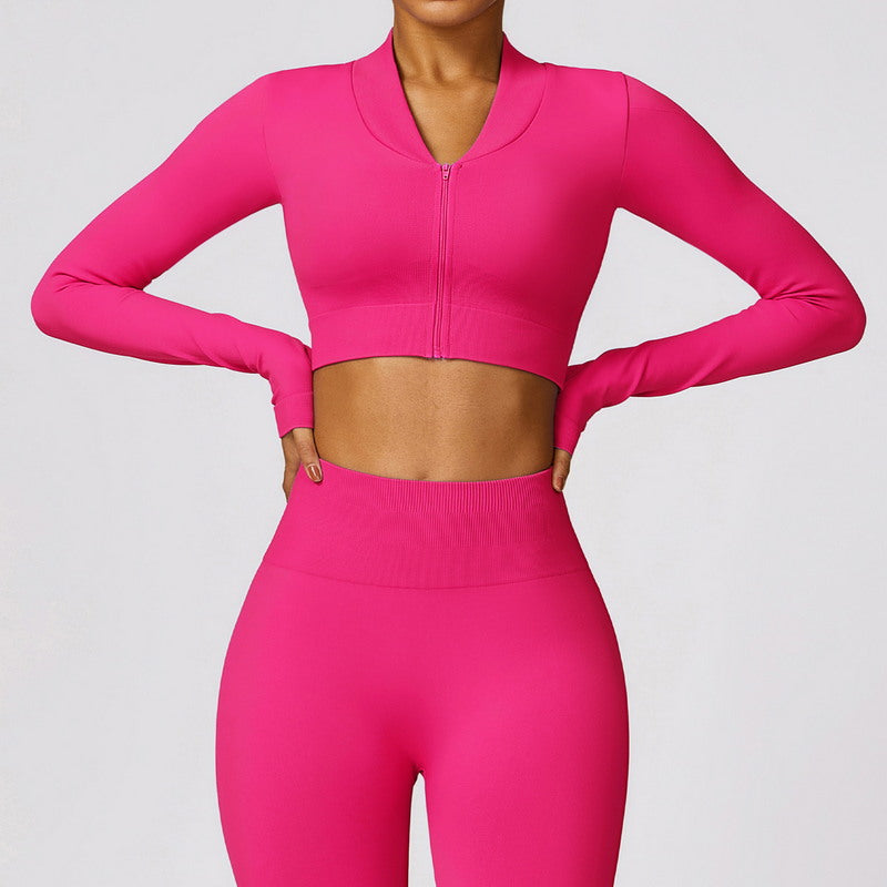 Modern Active Seamless Activewear 3-Piece Set Pants and Sports Top and Bra