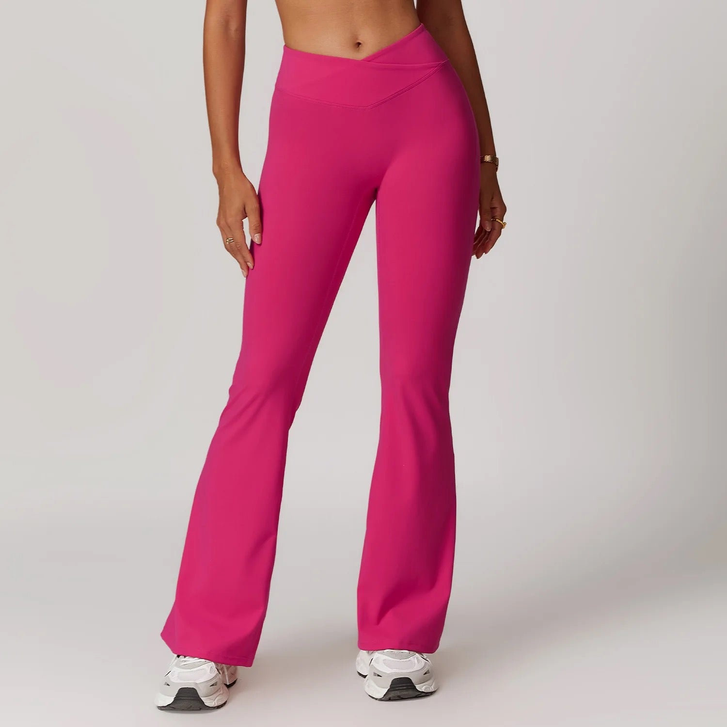 Flare Leggings with V-Band Waist