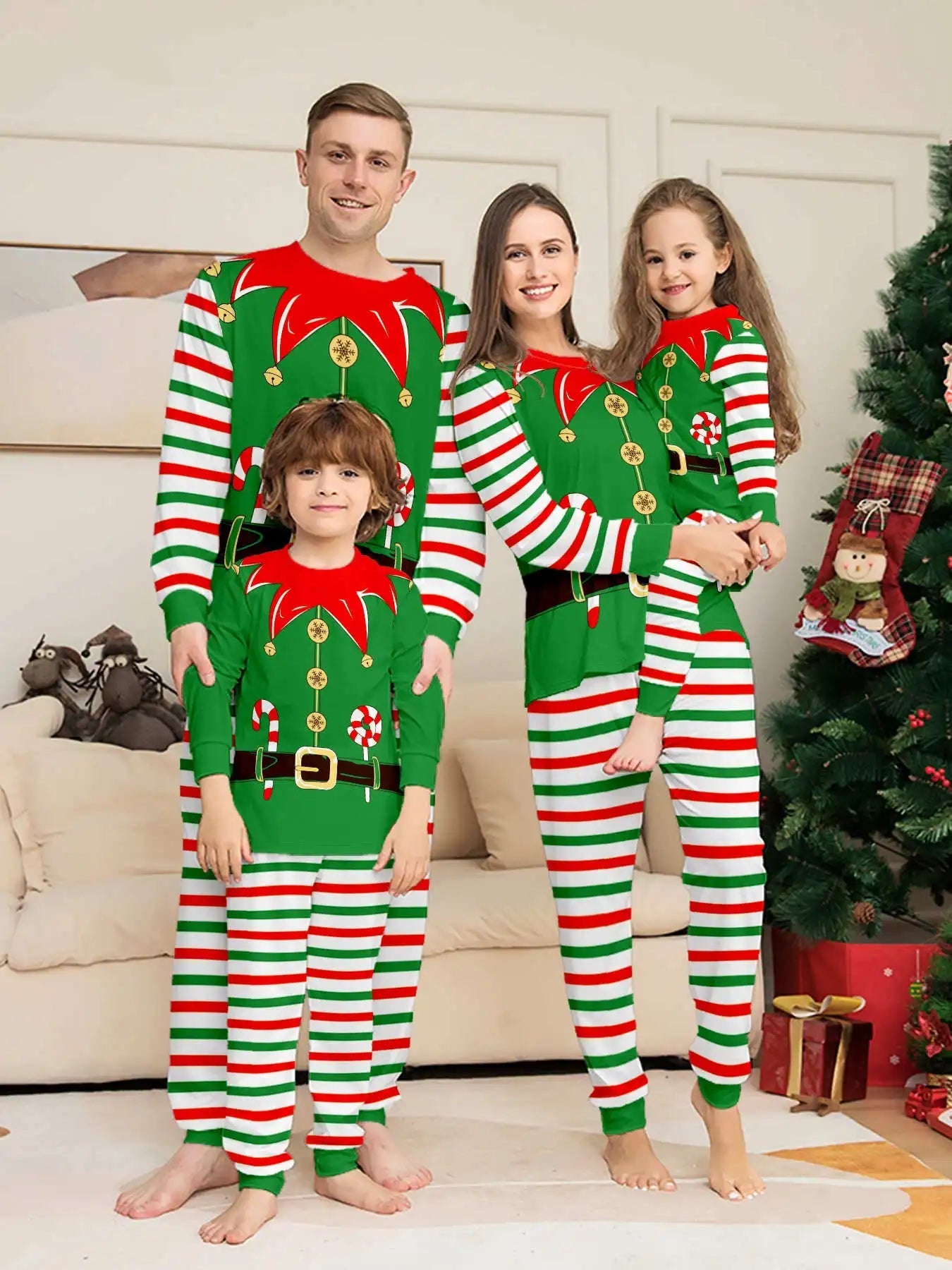 Matching Elf Cozy and Festive Christmas Pajamas for the Whole Family