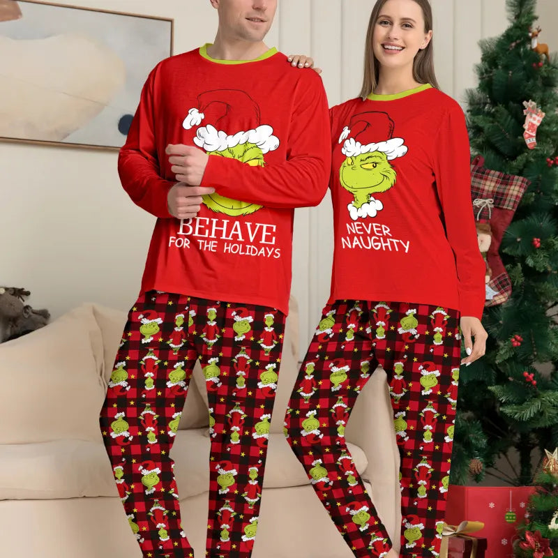 Matching Grinch Behave for the Holidays Print Cozy and Festive Christmas Pajamas for the Whole Family