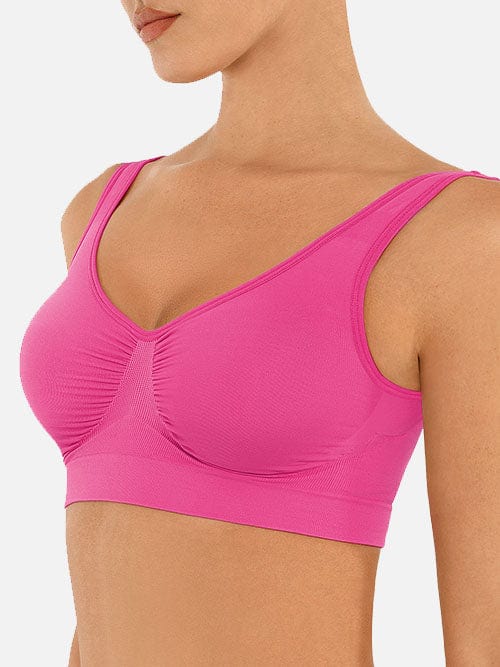 Seamless Shaping Support Bra with Wide Back