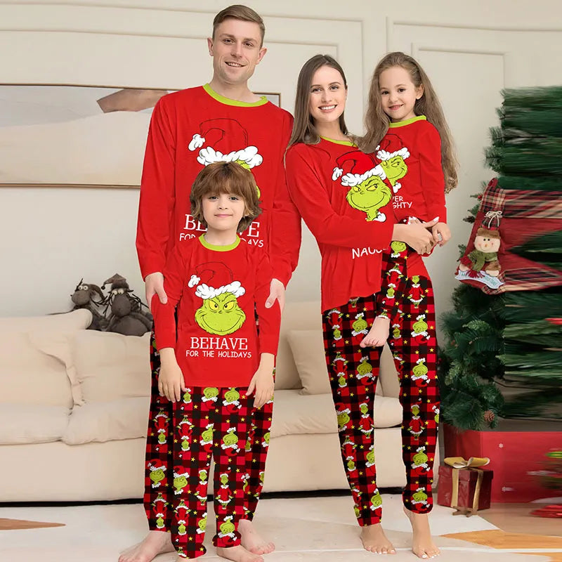 Matching Grinch Behave for the Holidays Print Cozy and Festive Christmas Pajamas for the Whole Family