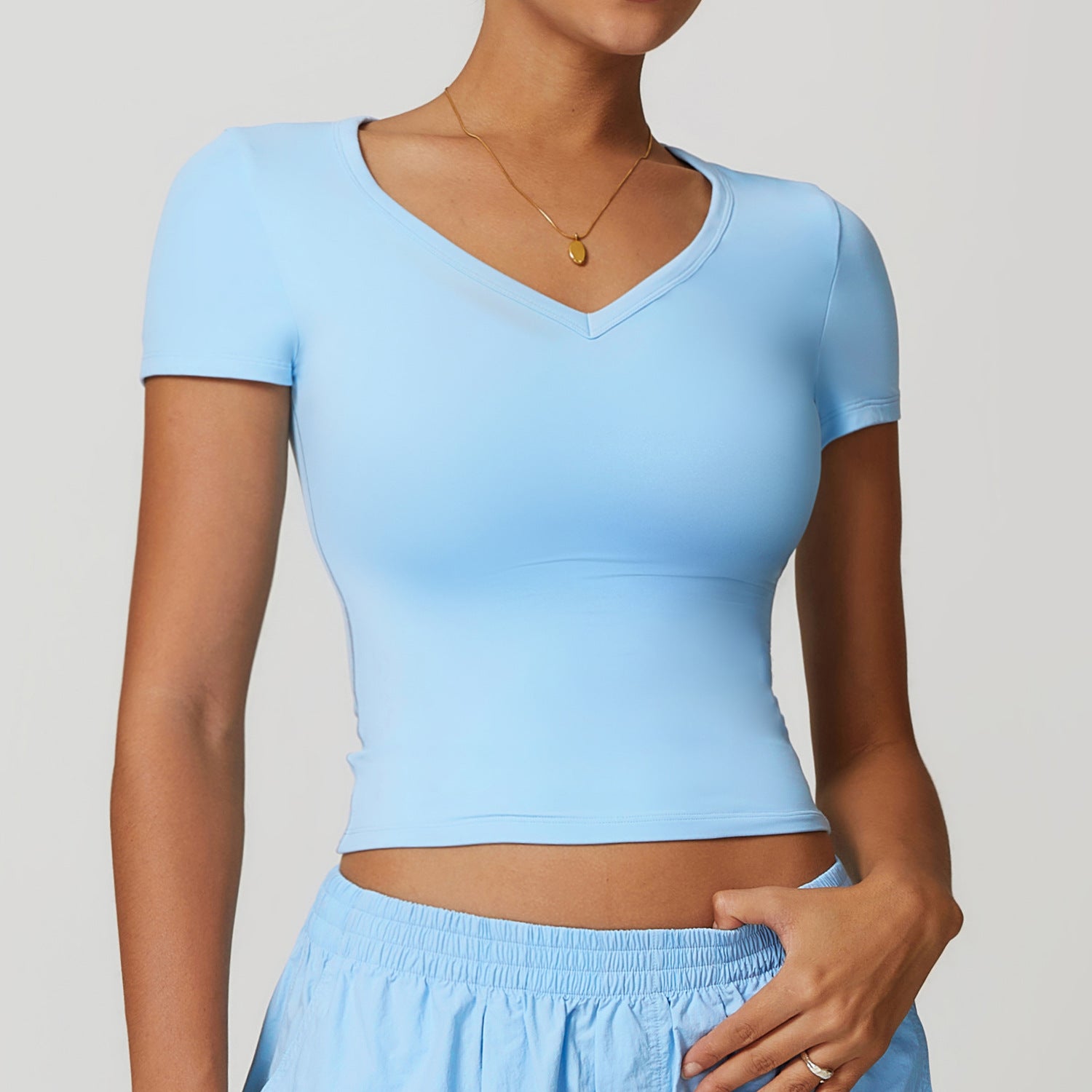 V-Neck Sports Crop Top