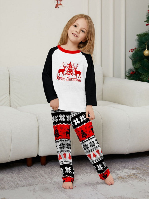 Matching Merry Christmas Reindeer Print Cozy and Festive Christmas Pajamas for the Whole Family