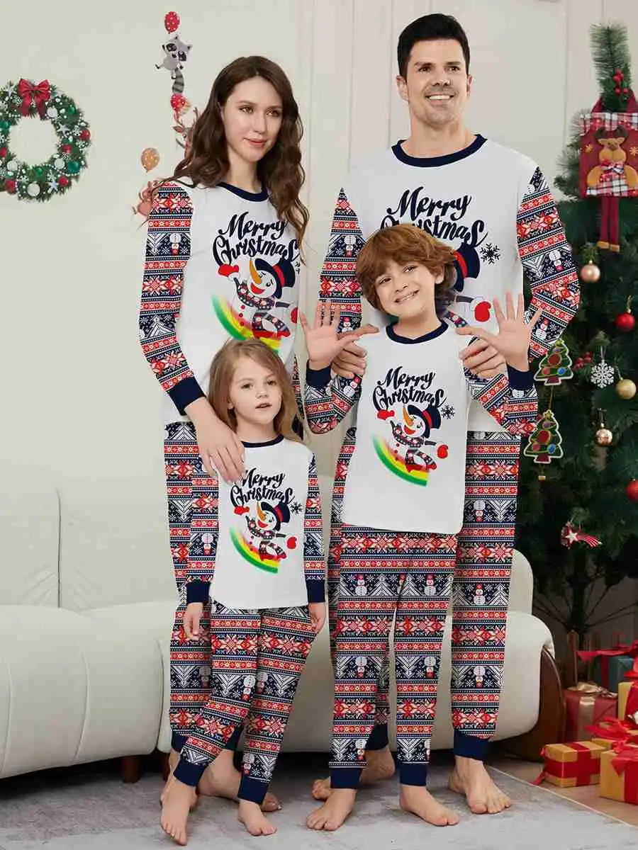 Matching Snowman Cozy and Festive Christmas Pajamas for the Whole Family