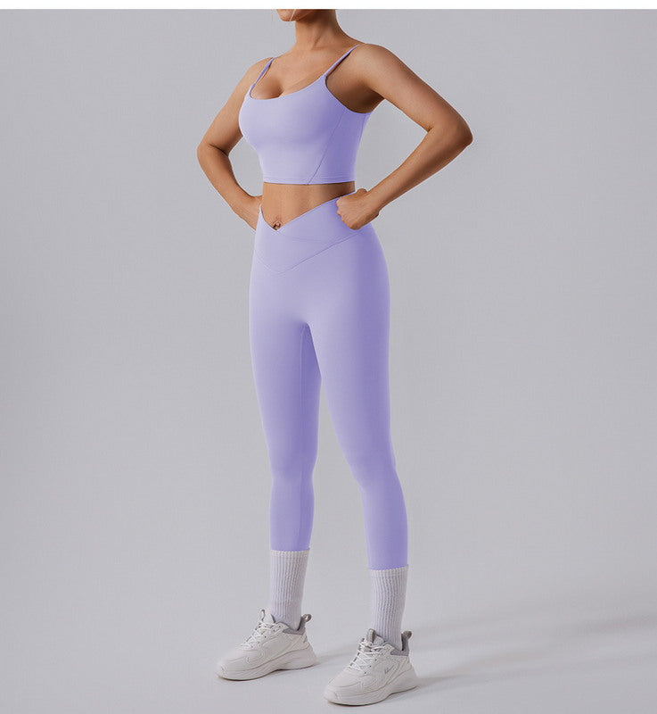 High-Waisted Crossover Yoga Leggings