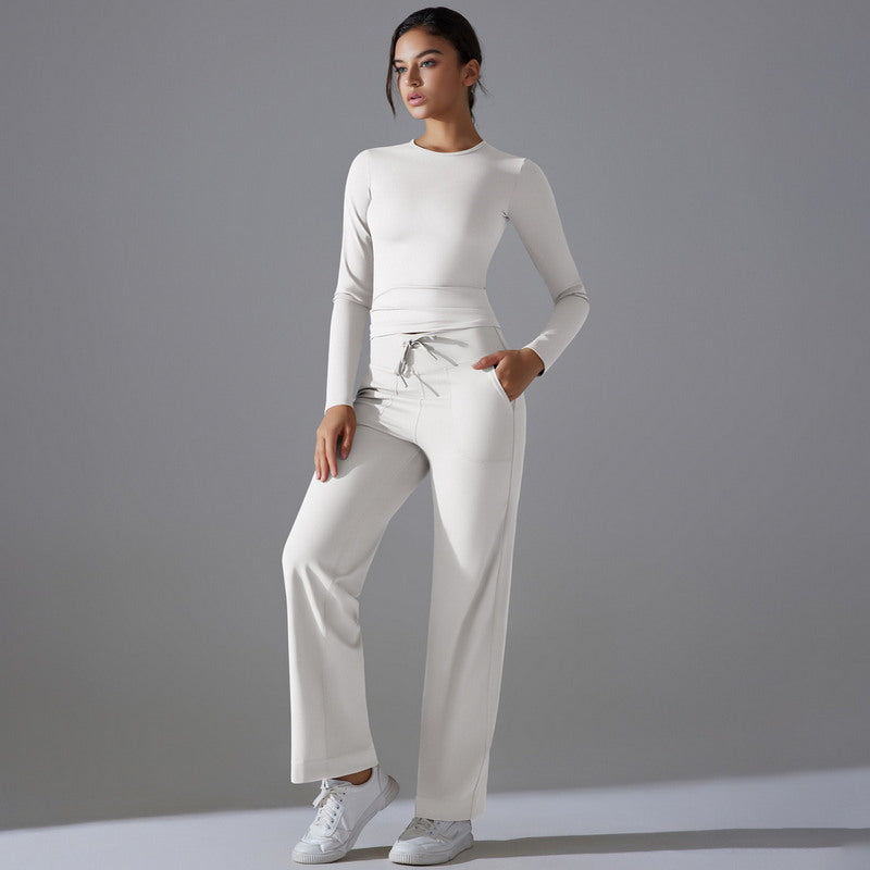 Yoga Set with Long Sleeve Top and Pants