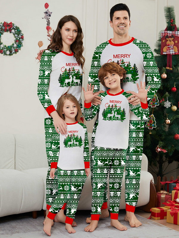 Matching Merry Christmas Reindeer Print Cozy and Festive Christmas Pajamas for the Whole Family