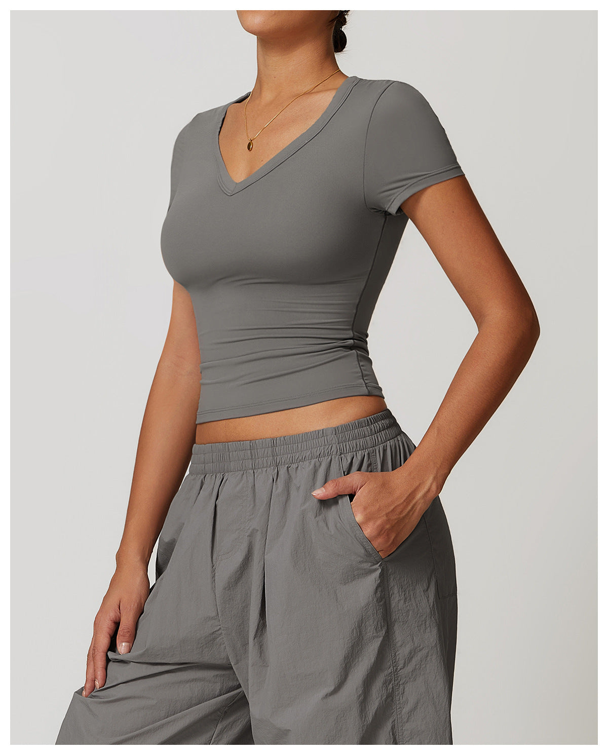 V-Neck Sports Crop Top