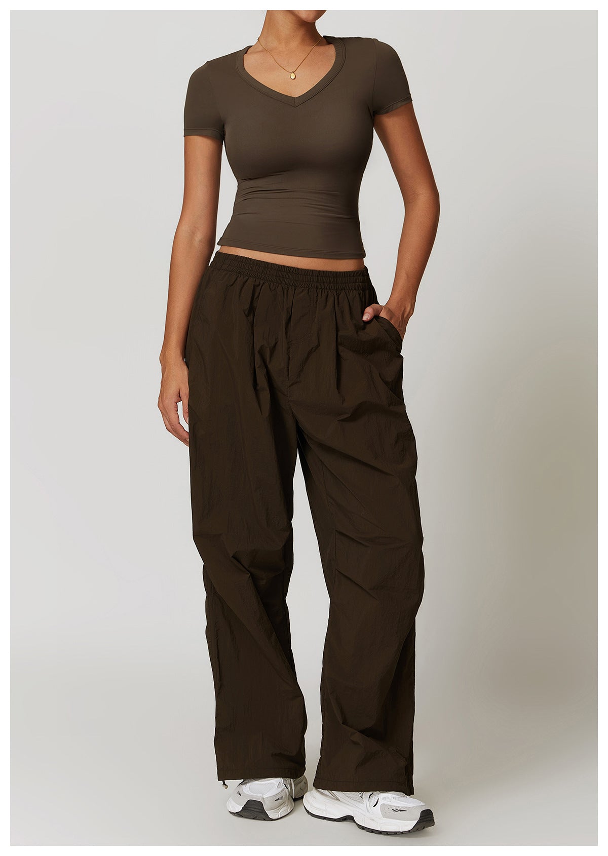 Yoga Sports Top and Cargo Pants Set