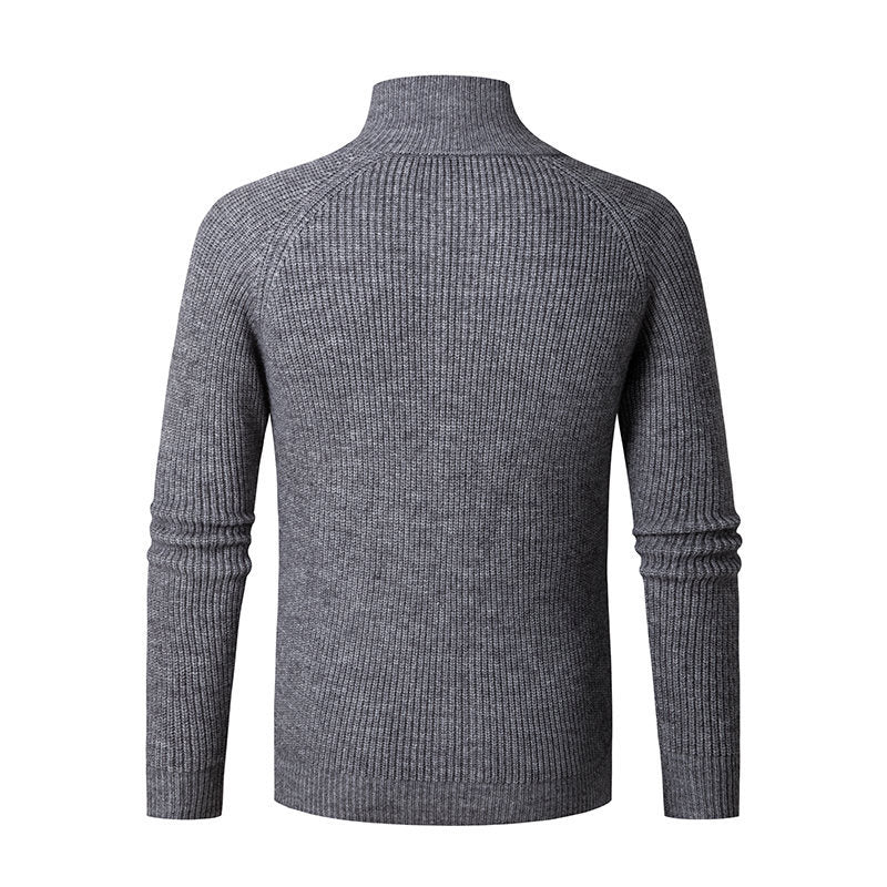 Classic Ribbed Full-Zip Knit Sweater