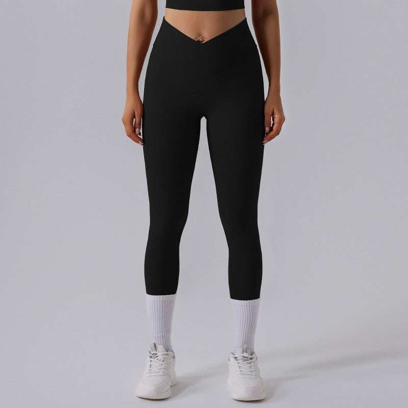 High-Waisted Crossover Yoga Leggings