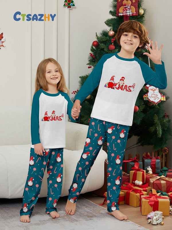 Matching Merry Christmas Gnome Print Cozy and Festive Christmas Pajamas for the Whole Family