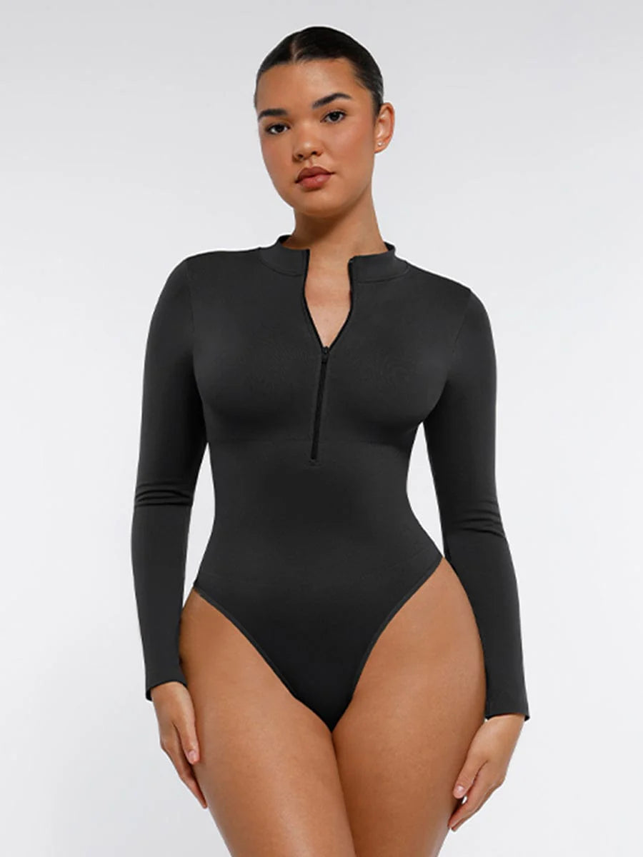 Seamless High-Stretch Zipper Bodysuit