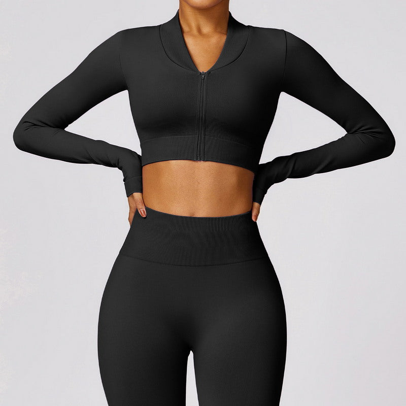 Modern Active Seamless Activewear 3-Piece Set Pants and Sports Top and Bra