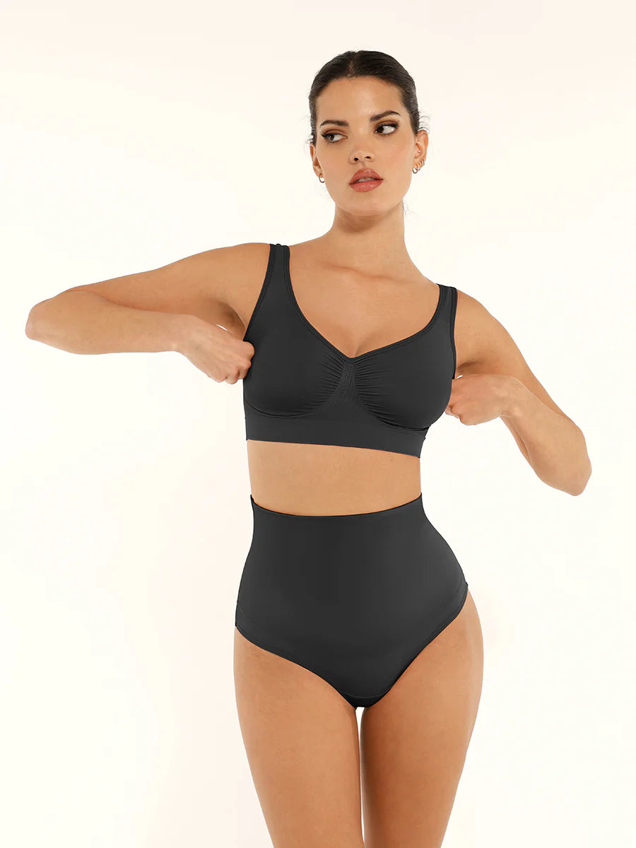 Seamless Shaping Support Bra with Wide Back