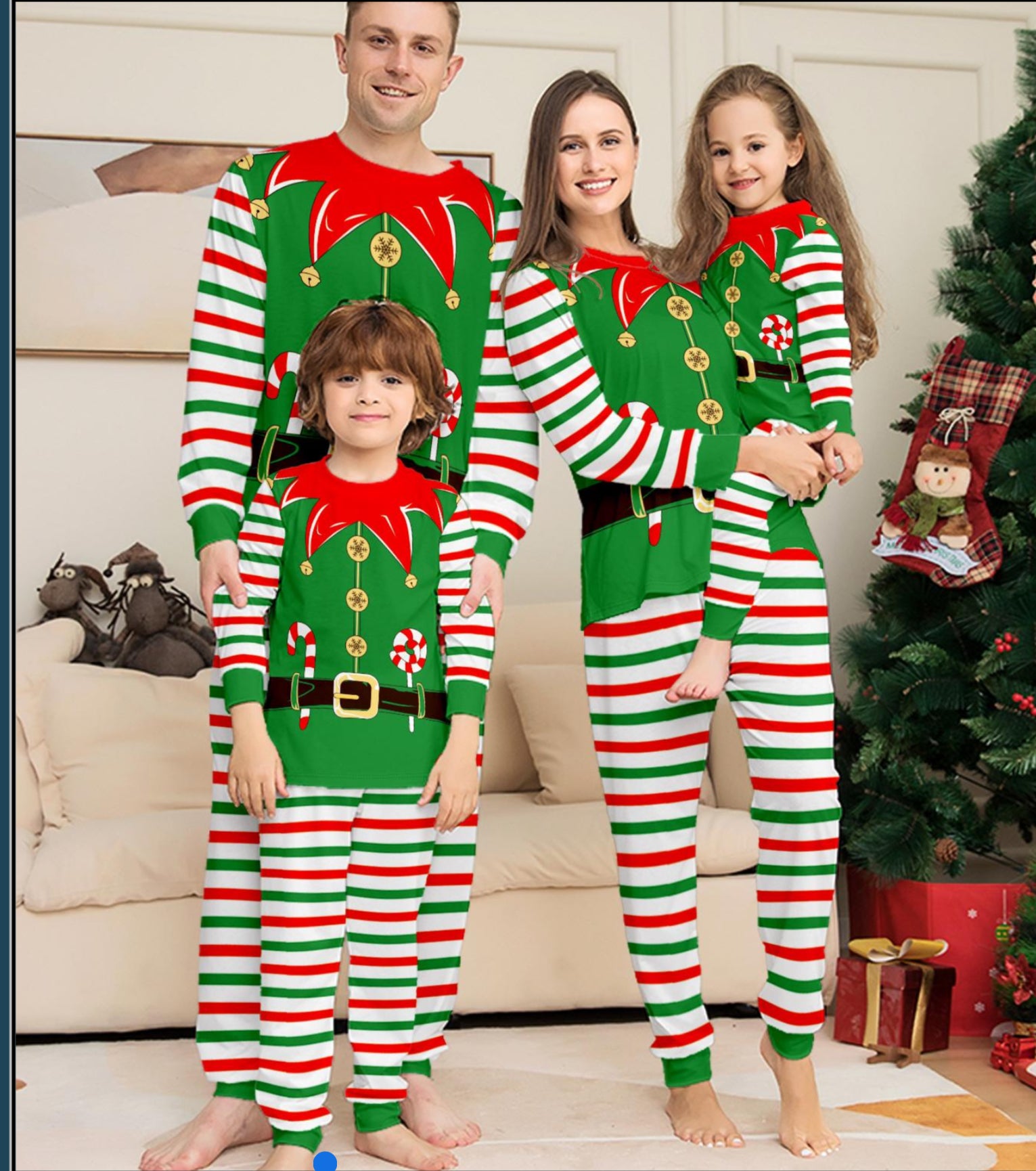 Matching Elf Cozy and Festive Christmas Pajamas for the Whole Family