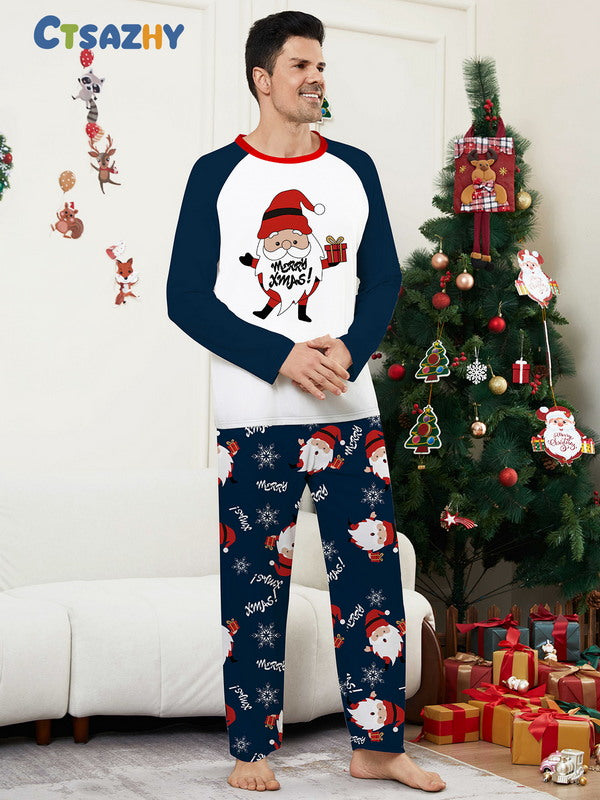 Matching Merry Christmas Santa Print Cozy and Festive Christmas Pajamas for the Whole Family